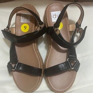DV by Dolce Vita Black and Tan Sandals with Adjustable Buckles
